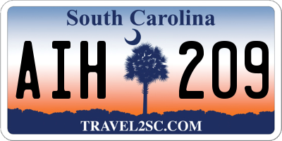 SC license plate AIH209