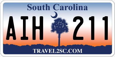 SC license plate AIH211