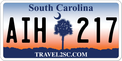 SC license plate AIH217
