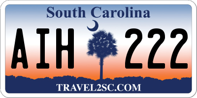 SC license plate AIH222