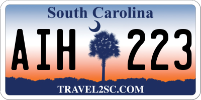 SC license plate AIH223