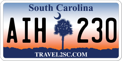 SC license plate AIH230