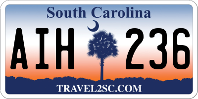 SC license plate AIH236