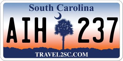 SC license plate AIH237
