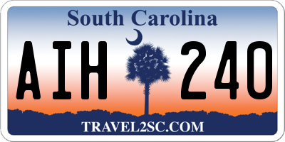 SC license plate AIH240