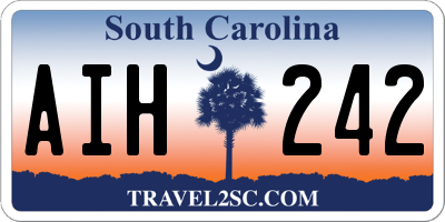 SC license plate AIH242