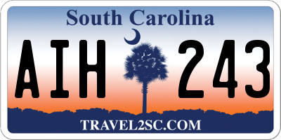 SC license plate AIH243