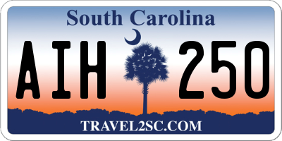 SC license plate AIH250