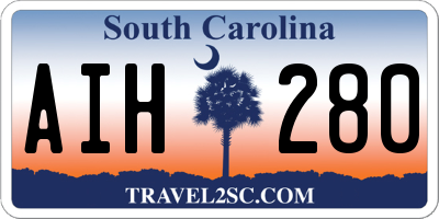 SC license plate AIH280