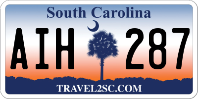 SC license plate AIH287
