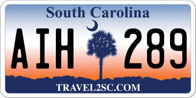 SC license plate AIH289