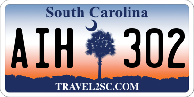 SC license plate AIH302