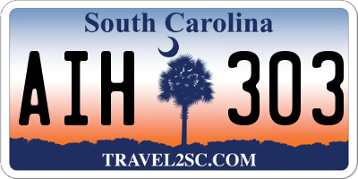 SC license plate AIH303