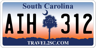 SC license plate AIH312