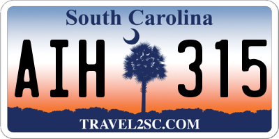 SC license plate AIH315