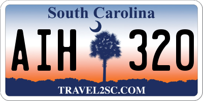 SC license plate AIH320