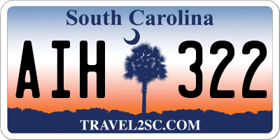 SC license plate AIH322