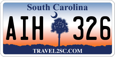 SC license plate AIH326
