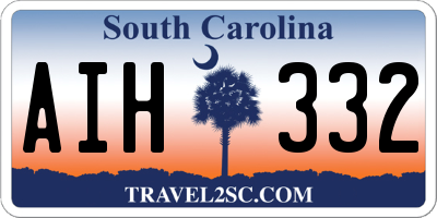 SC license plate AIH332