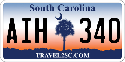 SC license plate AIH340