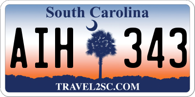 SC license plate AIH343