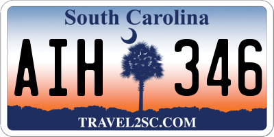 SC license plate AIH346