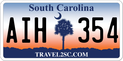SC license plate AIH354