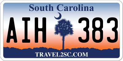 SC license plate AIH383