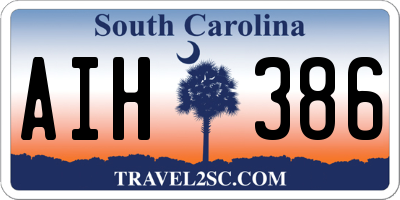 SC license plate AIH386