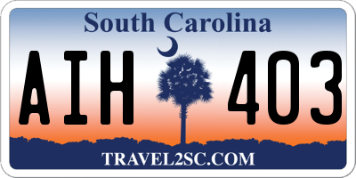 SC license plate AIH403