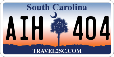 SC license plate AIH404