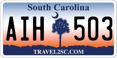 SC license plate AIH503