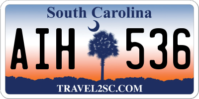 SC license plate AIH536