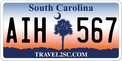 SC license plate AIH567