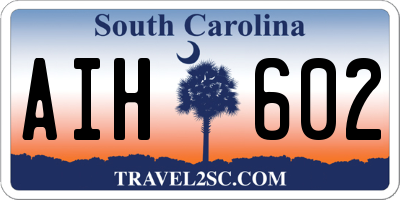 SC license plate AIH602