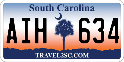 SC license plate AIH634