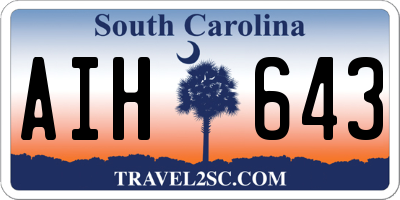 SC license plate AIH643