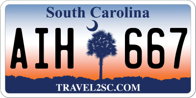 SC license plate AIH667