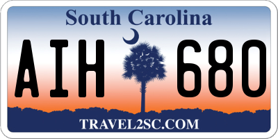 SC license plate AIH680