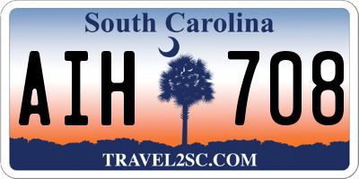 SC license plate AIH708