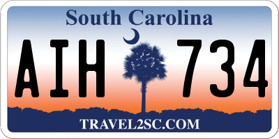 SC license plate AIH734