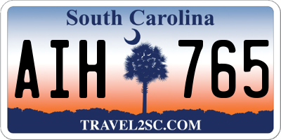 SC license plate AIH765