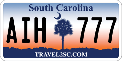 SC license plate AIH777
