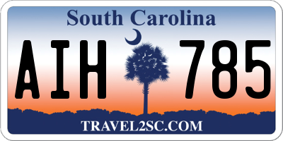 SC license plate AIH785