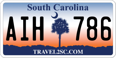 SC license plate AIH786