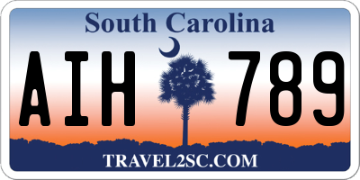 SC license plate AIH789