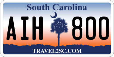 SC license plate AIH800