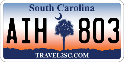 SC license plate AIH803
