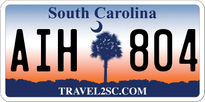 SC license plate AIH804