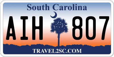 SC license plate AIH807